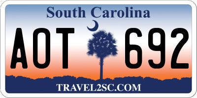 SC license plate AOT692