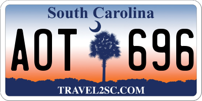 SC license plate AOT696