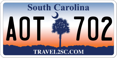 SC license plate AOT702
