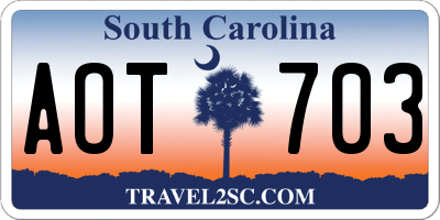 SC license plate AOT703