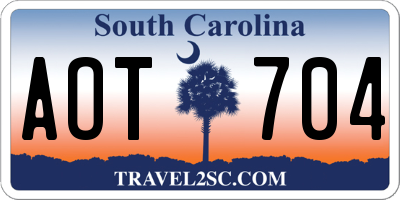 SC license plate AOT704