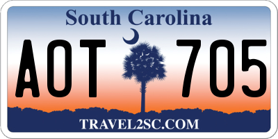 SC license plate AOT705