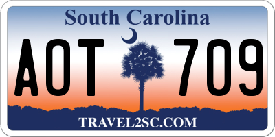 SC license plate AOT709