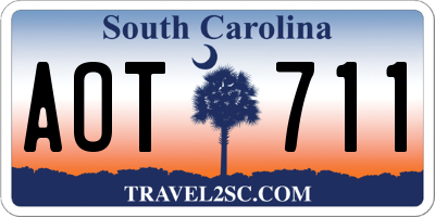 SC license plate AOT711