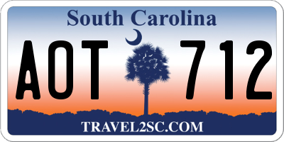 SC license plate AOT712