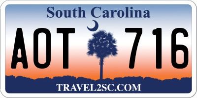SC license plate AOT716