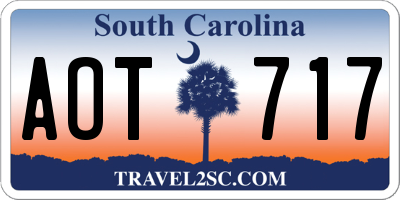SC license plate AOT717
