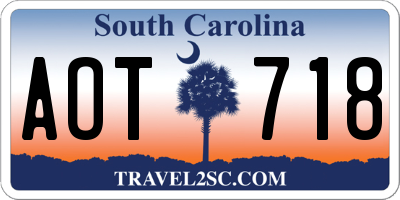 SC license plate AOT718