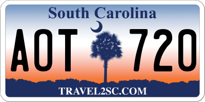SC license plate AOT720