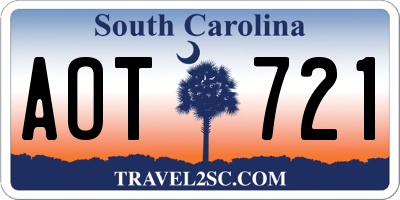 SC license plate AOT721