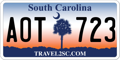 SC license plate AOT723