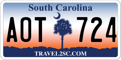 SC license plate AOT724