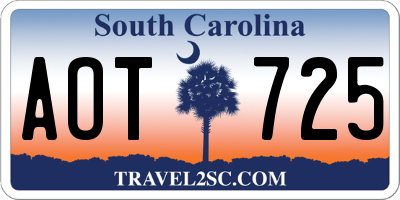 SC license plate AOT725