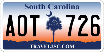 SC license plate AOT726
