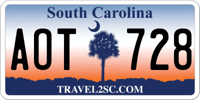 SC license plate AOT728