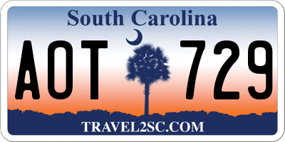 SC license plate AOT729