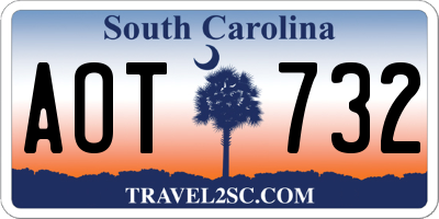 SC license plate AOT732