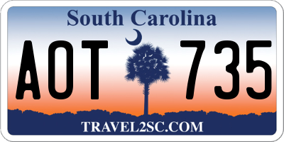 SC license plate AOT735