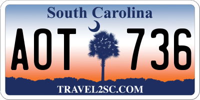 SC license plate AOT736