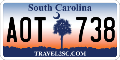 SC license plate AOT738