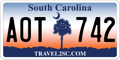 SC license plate AOT742