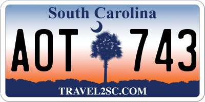 SC license plate AOT743