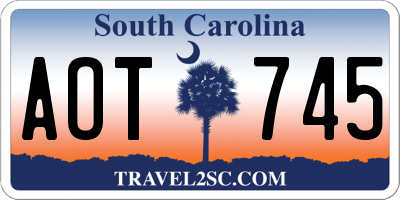 SC license plate AOT745