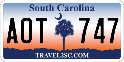 SC license plate AOT747