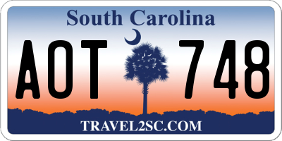 SC license plate AOT748
