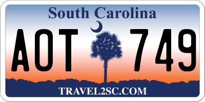 SC license plate AOT749