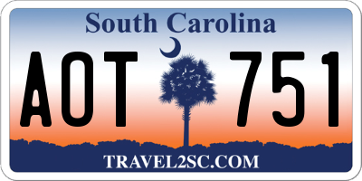 SC license plate AOT751