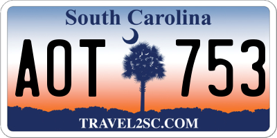 SC license plate AOT753