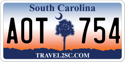 SC license plate AOT754