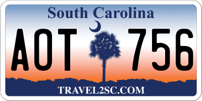 SC license plate AOT756