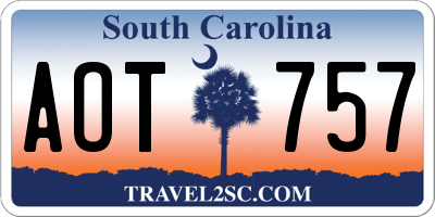 SC license plate AOT757