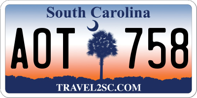 SC license plate AOT758