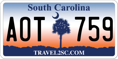 SC license plate AOT759