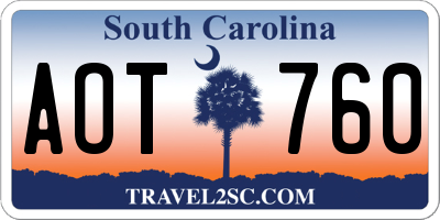 SC license plate AOT760