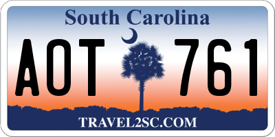 SC license plate AOT761