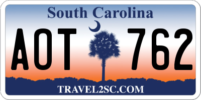 SC license plate AOT762