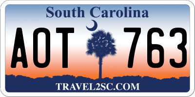 SC license plate AOT763