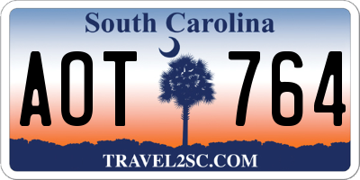 SC license plate AOT764