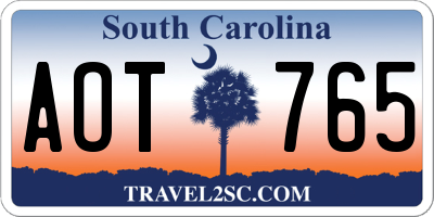 SC license plate AOT765