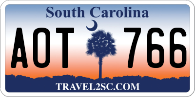 SC license plate AOT766