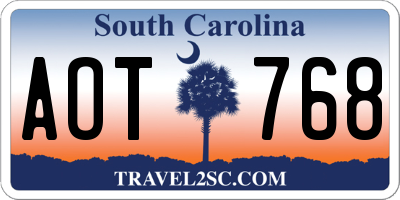 SC license plate AOT768