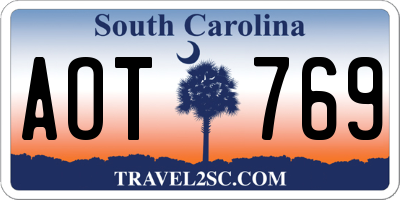 SC license plate AOT769
