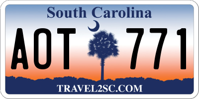 SC license plate AOT771