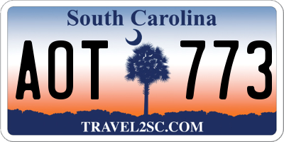 SC license plate AOT773