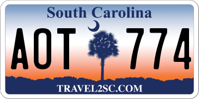 SC license plate AOT774