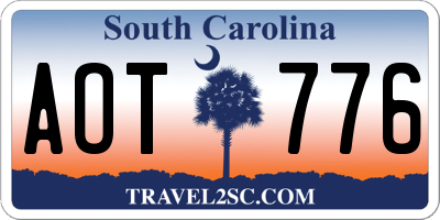 SC license plate AOT776